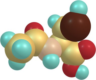 Acetylcysteine moleküler yapısı üzerinde beyaz izole