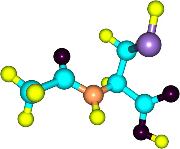 Structure moléculaire de l'acétylcystéine isolée sur blanc — Photo