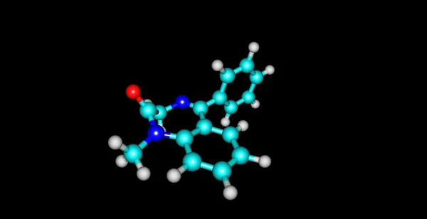 Estructura molecular serina aislada en negro — Foto de Stock