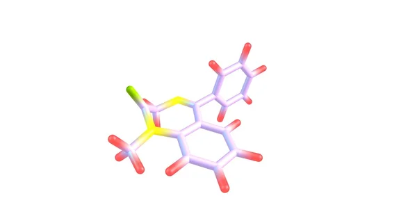 Estrutura molecular de serina isolada sobre branco — Fotografia de Stock