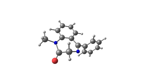 Serin moleküler yapısı üzerinde beyaz izole — Stok fotoğraf