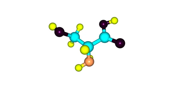 Estrutura molecular de serina isolada sobre branco — Fotografia de Stock