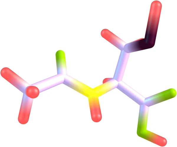 乙酰半胱氨酸分子结构上白色孤立 — 图库照片