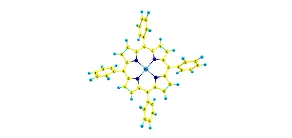 Zinek Tetraphenylporfyrin Molekulární Struktura Zntpp Izolovaná Bílo Ilustrace — Stock fotografie