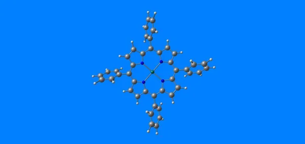 Çinko Tetraphenilporphyrin Zntpp Moleküler Yapısı Mavi Üzerine Izole Edilmiş Illüstrasyon — Stok fotoğraf