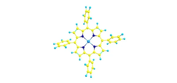 Zinco Tetrafenilporfirina Zntpp Struttura Molecolare Isolata Bianco Illustrazione — Foto Stock