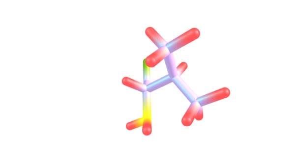 在白色上旋转的Valine分子视频 — 图库视频影像