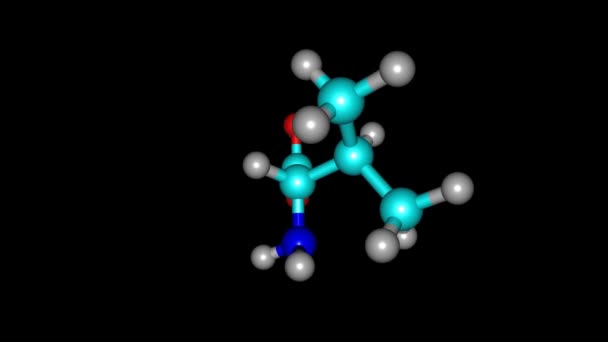 Valinemolekyl Roterande Video Vit — Stockvideo