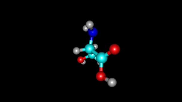 Молекула Сериновой Аминокислоты Вращающееся Видео — стоковое видео