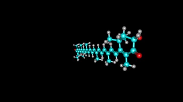 Astaxantina Molécula Rotativa Vídeo — Vídeo de Stock