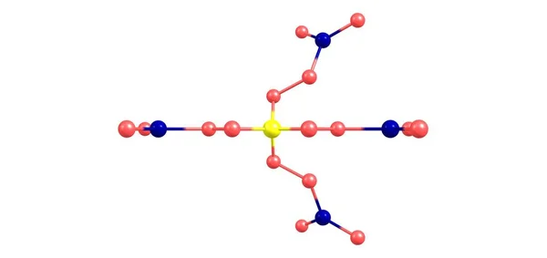Estructura Molecular Orgánica Tipo Flecha Aislada Sobre Fondo Blanco Ilustración — Foto de Stock