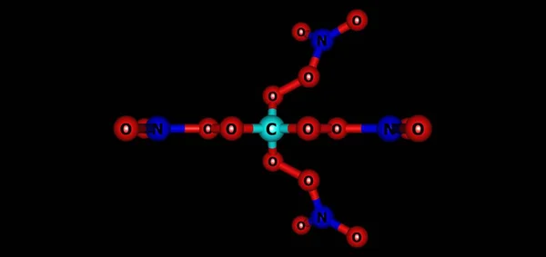 Organická Molekulární Struktura Podobná Šípům Izolovaná Černém Pozadí Ilustrace — Stock fotografie