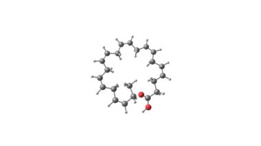 Docosahexaenoic asit molekülü dönen video 