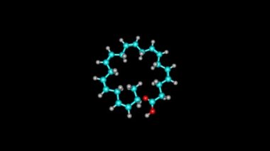 Docosahexaenoic asit molekülü dönen video 