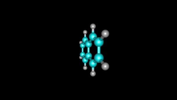 Naphtalene Molecule Rotating Video Full — Stock Video