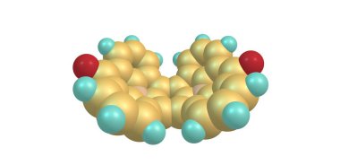 Beyaz arka planda izole edilmiş nanobot organik moleküler yapısı. 3d illüstrasyon