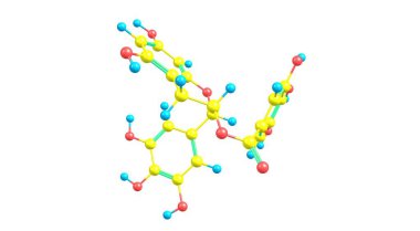 Epigallocatechin gallate ya da EGCG, epigallocatechin ve galon asidinin esteridir ve bir tür katekindir. 3d illüstrasyon