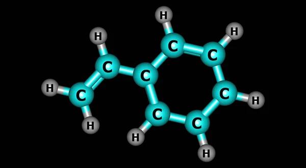 Estireno Composto Orgânico Com Fórmula Química C6H5Ch Ch2 Este Derivado — Fotografia de Stock