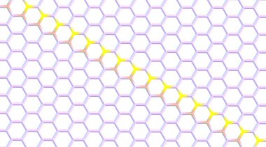 Grafen, iki boyutlu bal peteği kafesinde sıralanmış tek bir atom katmanından oluşan bir karbon allotrosudur. 3d illüstrasyon