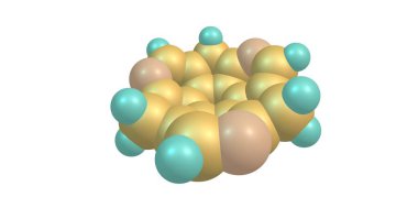 Yerine geçen sumanen polisiklik aromatik hidrokarbon ve bilimsel bir ilgi alanıdır çünkü molekül Buckminsterfullerene 'in bir parçası olarak kabul edilebilir. 3d illüstrasyon
