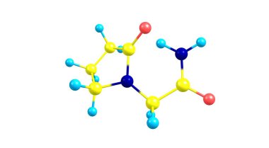 Pirasetam, miyoklonus ve bilişsel geliştirici olarak pazarlanan bir ilaçtır. 3d illüstrasyon