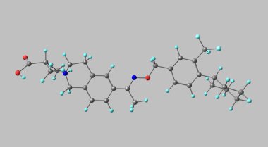 Siponimod, çoklu skleroz için kullanılan seçici bir sfinozin-1-fosfat reseptör modülatörüdür. 3d illüstrasyon