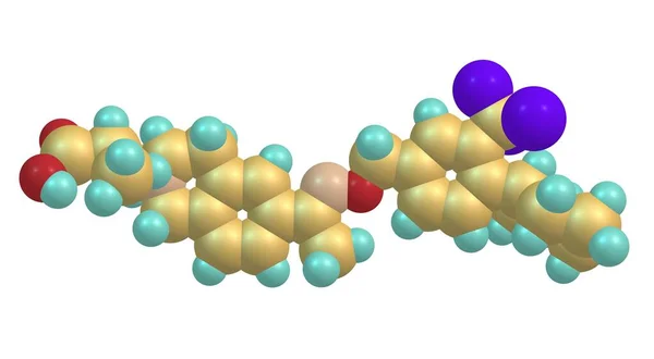 Siponimod是一种用于口服治疗多发性硬化症的选择性球蛋白 1磷酸受体调节剂 3D说明 — 图库照片