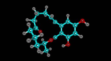 Zearalenone, ZEN veya RAL güçlü bir östrojenik metabolittir. 3d illüstrasyon