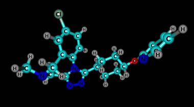 Balovaptan, otizm tedavisi için vazopressin reseptörünün seçici küçük bir molekül antagonistidir. 3d illüstrasyon