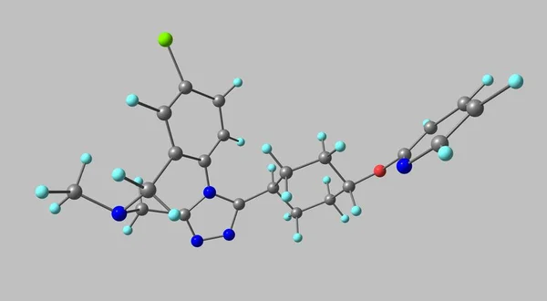 Balovaptan是一种选择性的抗血管紧张素受体小分子拮抗剂 用于治疗自闭症 3D说明 — 图库照片