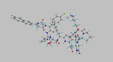 Abarelixis, Almanya 'da pazarlanan iğnelenebilir bir gonadotropin salgılayan hormon antagonisti. 3d illüstrasyon