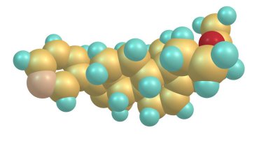Abiraterone, metastatik ve hadım edilmeye dayanıklı prostat kanserini tedavi etmek için kullanılan bir antiandrojendir. 3d illüstrasyon
