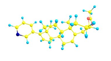 Abiraterone, metastatik ve hadım edilmeye dayanıklı prostat kanserini tedavi etmek için kullanılan bir antiandrojendir. 3d illüstrasyon