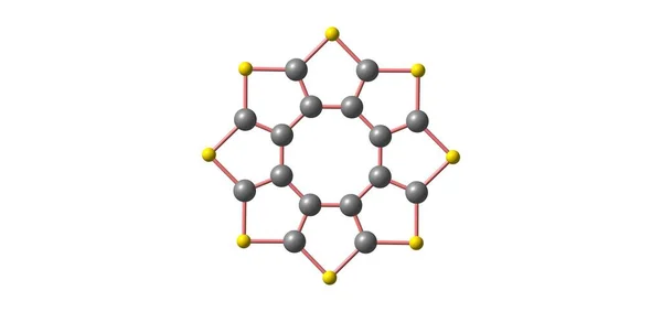 Soufre Portemanteau Soufre Tournesol Est Octacirculène Hétérocyclique Stable Base Thiophène — Photo