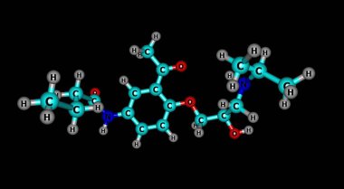 Acebutolol hipertansiyon ve aritmi tedavisi için bir beta blokördür. 3d illüstrasyon