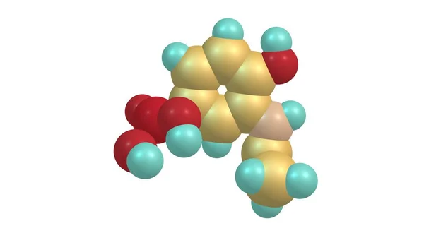 乙醛是一种具有抗原生动物和抗蠕虫性质的五价砷化合物 3D说明 — 图库照片