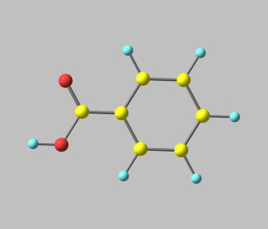 Benzoic acid molecule isolated on gray clipart