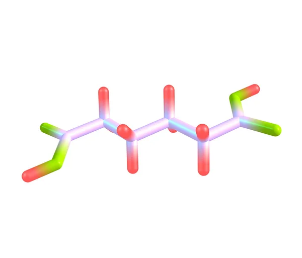 白で隔離されるアジピン酸分子 — ストック写真