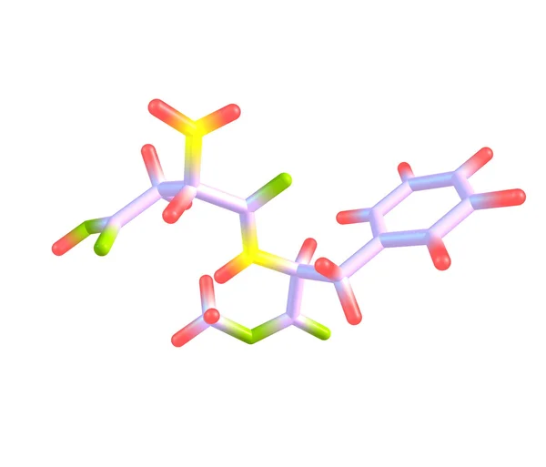 阿斯巴甜分子上白色孤立 — 图库照片