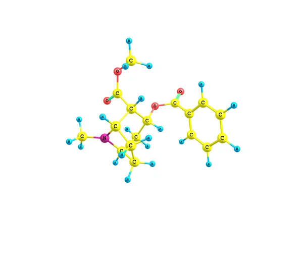 Molécula de cocaína aislada en blanco — Foto de Stock
