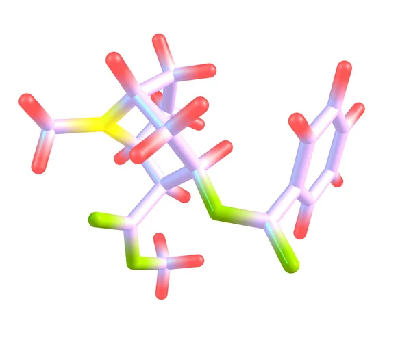 Cocaïne molecuul geïsoleerd op wit — Stockfoto