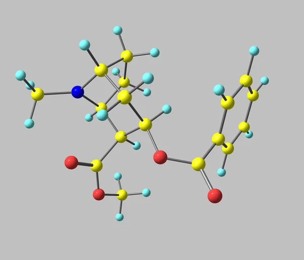 Cocaïne molecuul geïsoleerd op grijs — Stockfoto