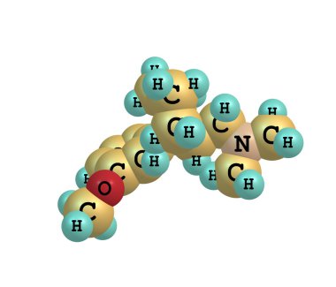 tramadol molekülü üzerinde beyaz izole