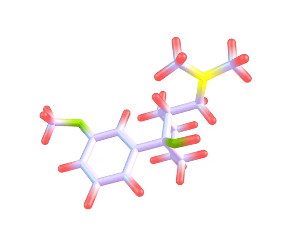 Molécule de tramadol isolée sur blanc — Photo