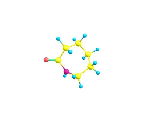 Caprolactam-Molekül auf Weiß isoliert — Stockfoto