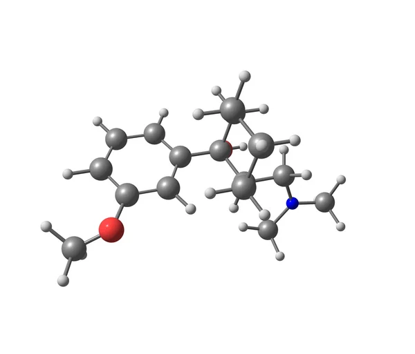 Molécula de tramadol isolada sobre branco — Fotografia de Stock