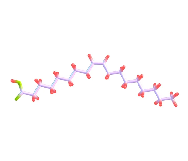 Molécula de ácido oleico isolada sobre branco — Fotografia de Stock