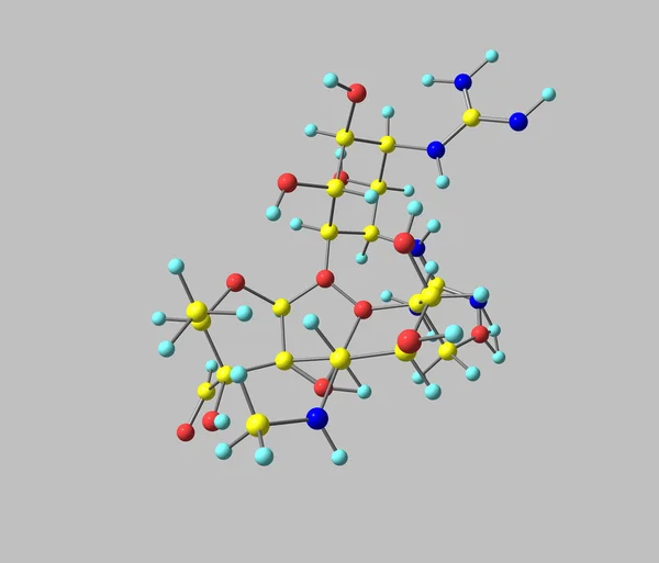 Streptomicina molecola isolata su grigio — Foto Stock