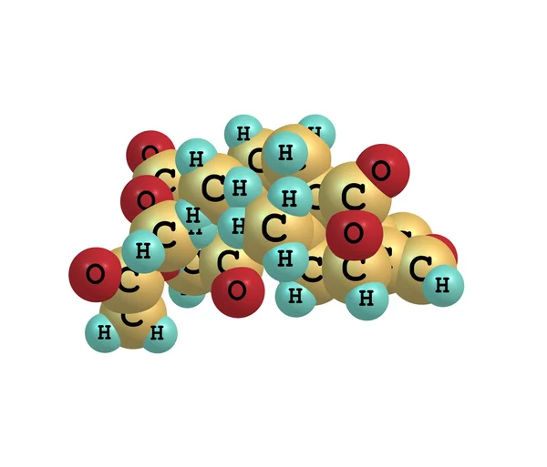 Salvinorin molekül üzerinde beyaz izole — Stok fotoğraf