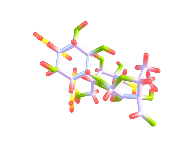 Streptomisin molekülü üzerinde beyaz izole — Stok fotoğraf